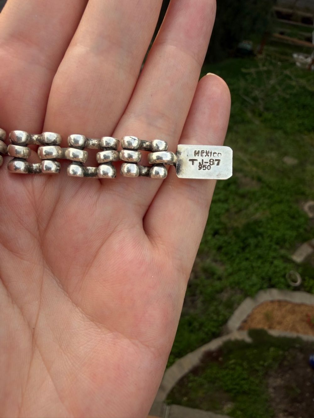 NWOT Vintage Mexico 950 Silver & Black Onyx Necklace + 925 Silver Earrings Set - Picture 4 of 7